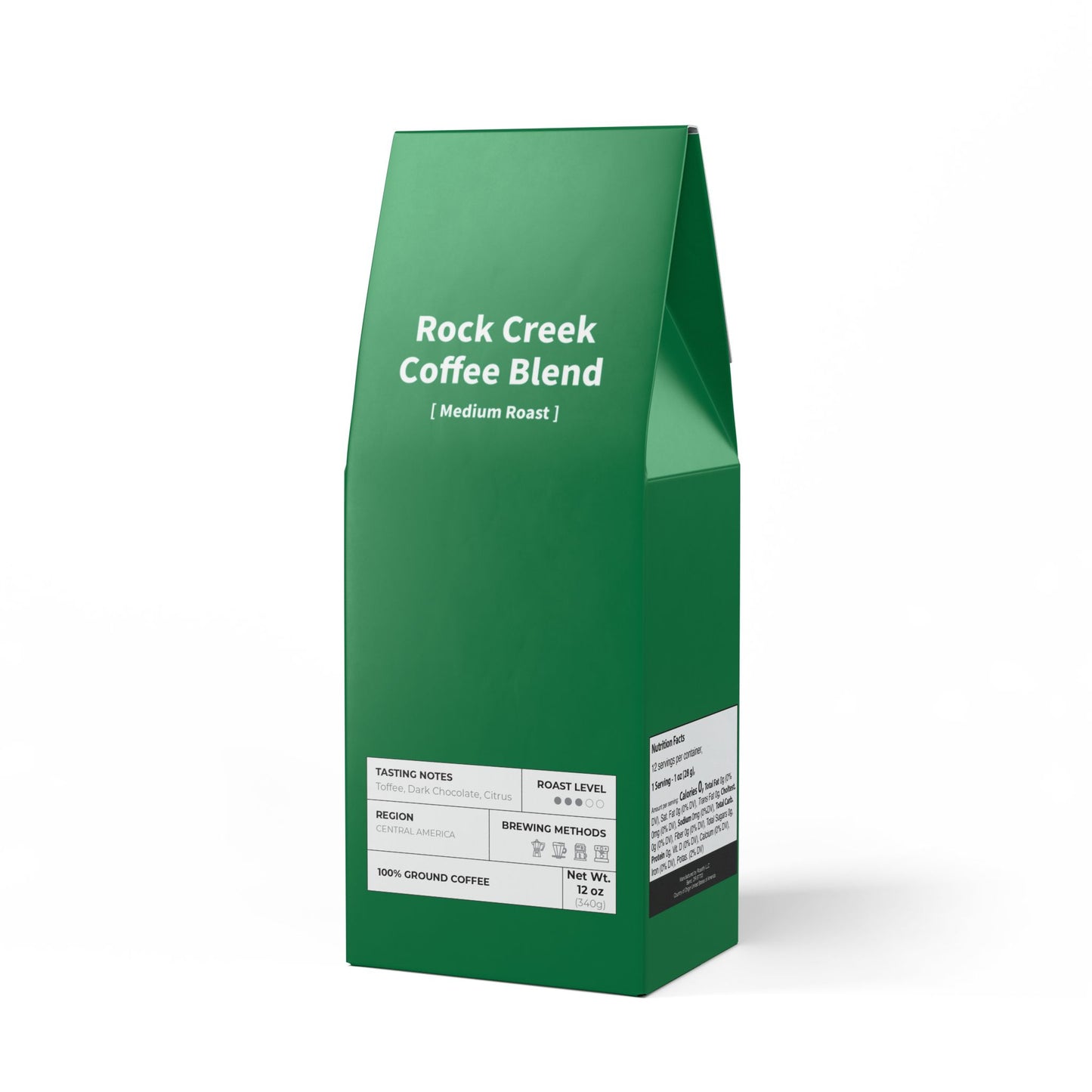 HBS, Rock Creek Coffee Blend (Medium Roast), Green Package
