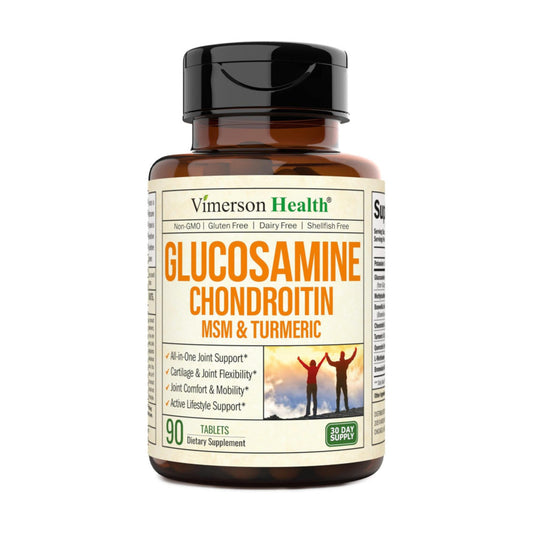 Vimerson Health Glucosamine Chondroitin MSM and Turmeric Supplement - Joint Support Supplement for Women & Men with Boswellia & Glucosamine Sulfate 1500 mg. Used for Cartilage & Joint Health & Flexibility 90 Tablets
