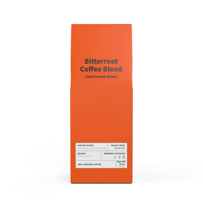 HBS, Bitterroot Coffee Blend (Dark French Roast), Tangerine Package