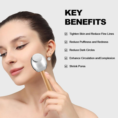 Ice Globes for Face- Stainless Steel Cryo Facial Massager Tool to Reduce Puffiness & Tighten Skin,Cryo Sticks -Cooling Therapy for Dark Circles, Wrinkles & Pore Minimizing