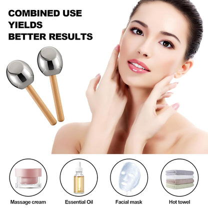 Ice Globes for Face- Stainless Steel Cryo Facial Massager Tool to Reduce Puffiness & Tighten Skin,Cryo Sticks -Cooling Therapy for Dark Circles, Wrinkles & Pore Minimizing