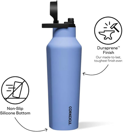 Corkcicle Sport Canteen Insulated Tumbler, Periwinkle, 20 oz – Reusable Water Bottle Keeps Beverages Cold for 25 Hours & Hot 12 Hours – Cupholder Friendly Tumbler with Screw-On Cap