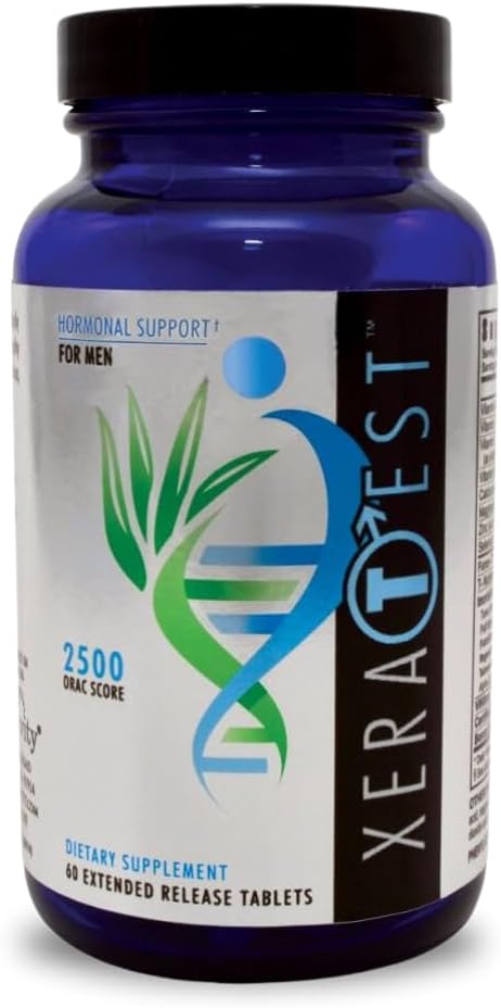 Youngevity XeraTest™ Hormonal Support for Men - Testosterone Support + Telomere Health - With Fucoidan Blend, Whole Foods, Fenugreek - Hormone-Free Botanical Supplement - (60 Extended Release Tablets)