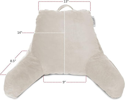 Nestl Reading Pillow for Kids, Small Bed Pillow, Back Pillow for Sitting in Bed, Memory Foam Chair Pillow, Reading & Bed Rest Pillows, Linen Back Pillow for Bed, Arm Pillow with Pockets