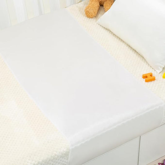 23 Momme Silk Crib Slip for Baby Hair, No More Bed Head and Baby Bald Spots, 100% Silk Crib/Bassinet Sheets for Baby Boy/Girl (White)