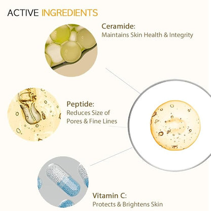 Ceramide Brightening Sheet Mask For Face, Moisturizing, Anti Aging Ceramide, Peptide, Vitamin C, EVE Vegan 10EA