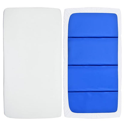 Nap Mat Sheet 2 Pack, 24" x 48" x 4" Fitted Elastic Corners Preschool Day Care Rest Nap Mat Cover, Soft & Breathable Baby Sheets for Regalo My Cot Portable Toddler Bed and Joovy Travel Cot, White