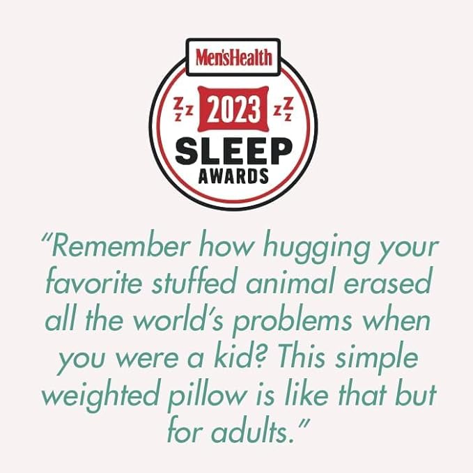 Quiet Mind The Original Weighted Pillow for Adults & Kids - (Large, Cashew, 12 lbs) - Weighted Body Pillow - Alternative to Weighted Blanket - Enhanced Deep Sleep and Stress Relief - Hug Pillow