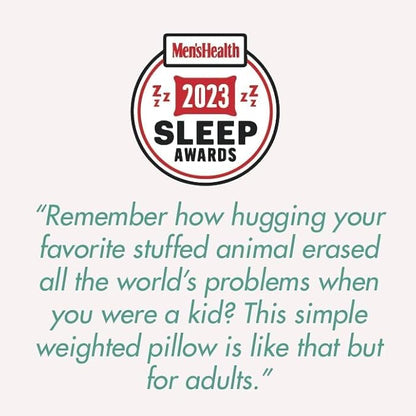 Quiet Mind The Original Weighted Pillow for Adults & Kids - (Large, Cashew, 12 lbs) - Weighted Body Pillow - Alternative to Weighted Blanket - Enhanced Deep Sleep and Stress Relief - Hug Pillow