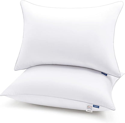 CozyLux Pillows King Size Set of 2, Hotel Quality Bed Pillows for Sleeping 2 Pack, Cooling Pillows for Side Back and Stomach Sleepers, Down Alternative Luxury Soft Supportive Fluffy Pillows (19x34)