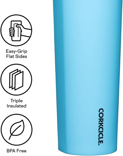 Corkcicle Sport Canteen Insulated Tumbler, Santorini, 20 oz – Reusable Water Bottle Keeps Beverages Cold for 25 Hours & Hot 12 Hours – Cupholder Friendly Tumbler with Screw-On Cap