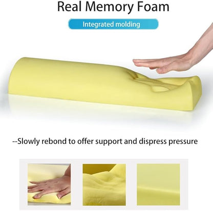 Recliner Leg Pillow Memory Foam Non-Slip Long Bolster Pillow for Legs, Knees, Lower Back and Head, Lumbar Support Pillow 23.6x8x4 Inch Navy