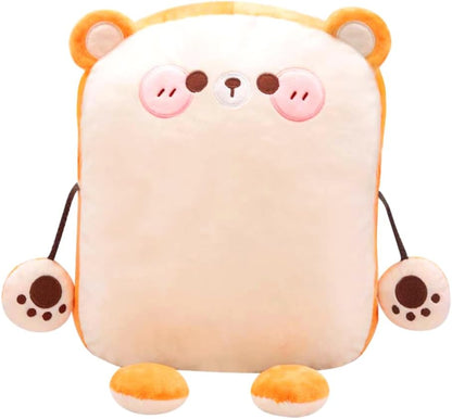 Toast Bread Plush Pillow Toy Bread Doll Funny Cute Food Plushies Stuffed Animal Soft Birthday Party Xmas Gifts 12in (Bread Bear, OneSize)