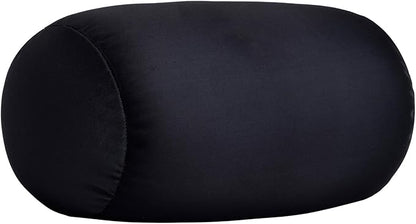 Microbead Body Pillow, Tube Microbead Bolster Bean Smooth Cool Pillow Neck Cervical Roll Pillow for Sleeping 7 x 12Inch Throw Travel Pillow(Carbon Black)