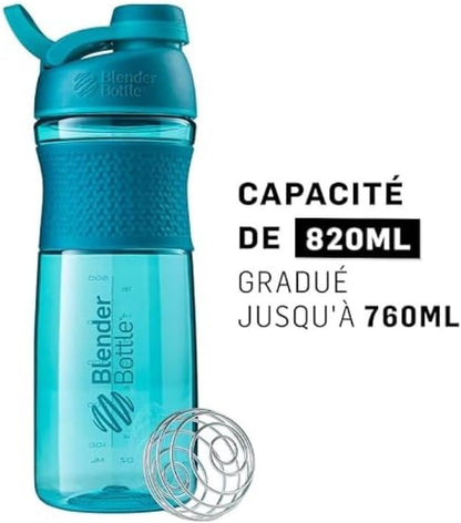 BlenderBottle Classic V2 Shaker Bottle Perfect for Protein Shakes and Pre Workout, 20-Ounce, Clear/Black