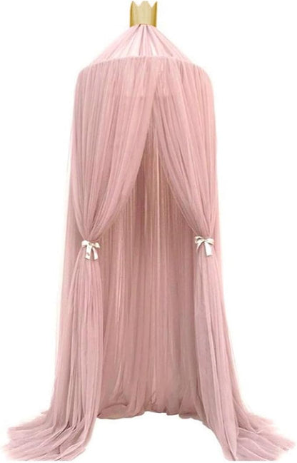 Pink Bed Canopy Canopy Net for Bed Bed Curtains from Ceiling 23.6 x 94.5 Inches Mosquito Net for Children's Bed Decoration Canopy Bed Curtains with Ribbon and Gold Decorative Paper
