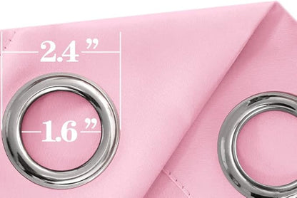 Mrs.Naturall Pink Blackout Curtains 84 Inches Long for Living Room 2 Panels Grommet Black Out Blinds Curtains for Girls Bedroom Windows Room Decor,52x84 in Length