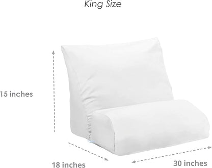 Contour Flip Pillow 10-in-1 Bed Wedge Body Support Pillow, King - White Pillowcase Pillow Protector Cover