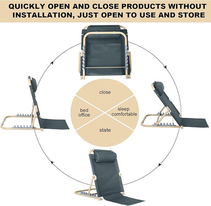 Lifting Bed Backrest Portable Folding Adjustable Sit up Back Rest Multifunction Chair for Bed Change Angle of Backrest for Elderly Patients Back Neck Lumbar Support (Gray,23.6 Inch)