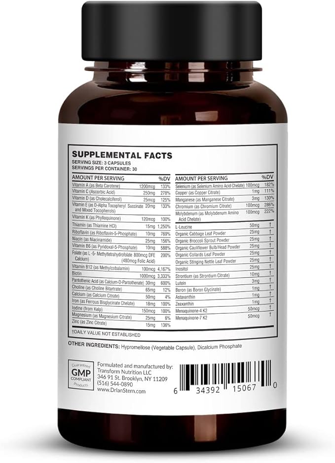 Women’s Essentials Comprehensive Daily Complete Multiple Vitamin, Mineral, and Organic Phytonutrients Complex by Dr. Ian Stern, (90 Capsules)