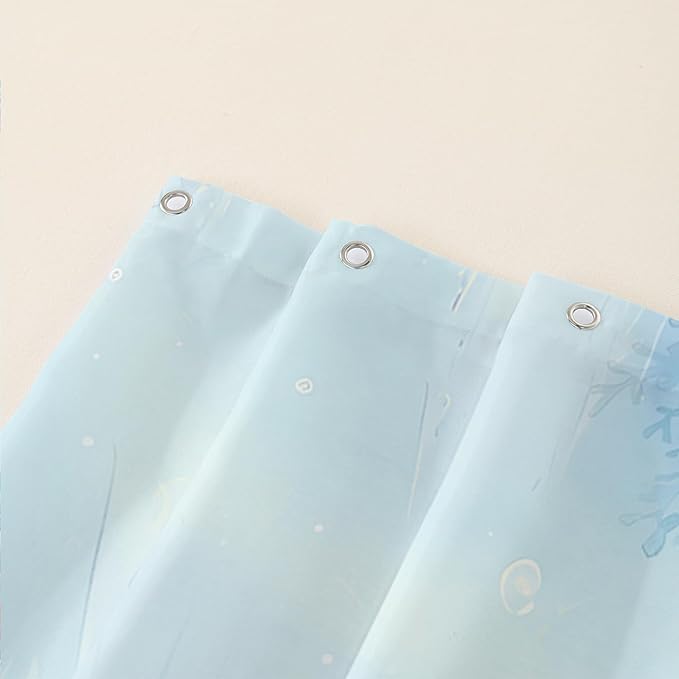 AILONEN Axolotl Shower Curtain for Bathroom,Watercolor Axolotl Coral Bath Curtain for Kids Girls,Ocean Animal Salamander Blue Shower Curtain Decoration Waterproof with 12 Plastic Hooks, 60" W*72" H