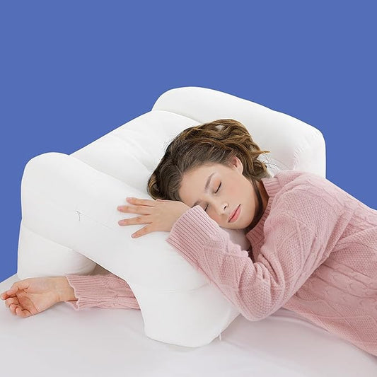 HOMBYS Side Sleeper Pillow with Arm Hole, Shredded Foam Shoulder Pillow for Neck & Shoulder Pain Relief, Multi-Angle Armholes for Different Sleeping Positions, Ergonomic Arm Holes Positioner