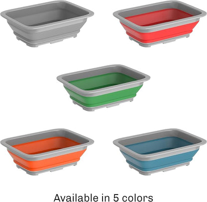 Collapsible Ice Bucket - 7.27-Liter Portable Outdoor Multi-Use Basin, Dish Tub, and Storage Basket for Camping and Tailgating by Wakeman (Orange)