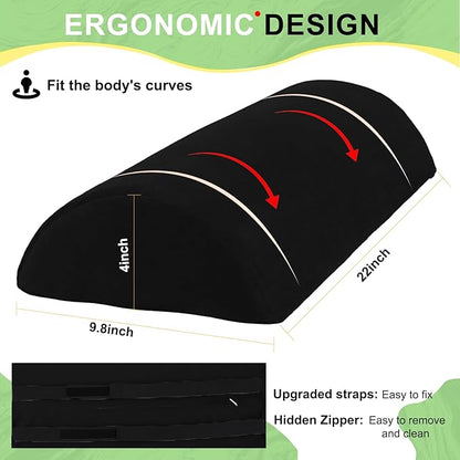 Recliner Foot Pillow High Resilience Foam - Leg Pillow for Sleeping Soft and Supportive Half Moon Bolster Pillow Recliner Pillows for Headrest Back Lumbar Support (Black)