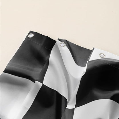 AILONEN Racing Car Shower Curtains,Checkered Speed Car Bath Curtains Gifts for Racer,Polyester Waterproof for Bathroom with 12 Plastic Hooks 72" W*96" H