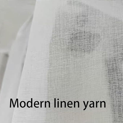 Elegant Modern Linen-Sheer Princess 4 Corner Post Mosquito Net Romantic for Girls Women Bed Curtain Canopy for Adult Wedding Bedroom Kids Rooms Decoration (Type4-White, California King)