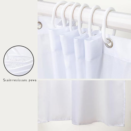 AILONEN Cute Sheep Kids Shower Curtain for Bathroom,Sheep Moon Clouds Kids Creative Rainbow Waterproof Bath Curtain,Modern Minimalist White Curtain with 12 Plastic Hooks(60" W*72" H)