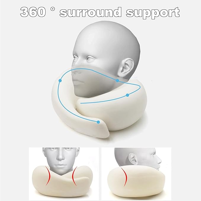 FAGOBYX Travel Pillow,Neck Pillow for Traveling,Airplane Pillow Flight Pillow,360° Travel Neck Pillows for Airplanes,Travel Neck Pillows for Airplanes,Travel Pillow,Neck Pillow (Grey)