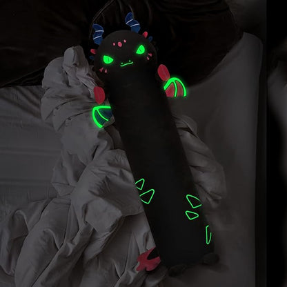 Long Dragon Plush Body Pillow, 44” Luminous Light Up Dinosaur Stuffed Animals Kawaii Night Light Plushies Pillow Glow in The Dark Gift for Girls Boys