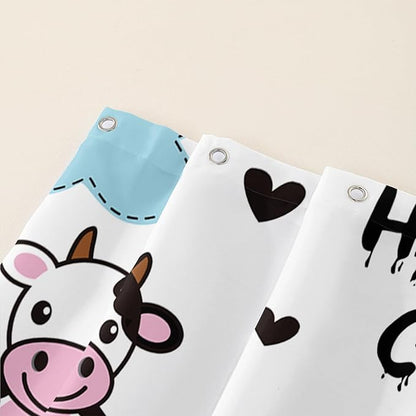AILONEN Cute Cow Shower Curtain for Bathroom, Kids Children Cow Print Bathroom Curtain,Happy Cow Bath Curtain 72" W*78" H Polyester Waterproof Bathroom Curtain with 12 Hooks