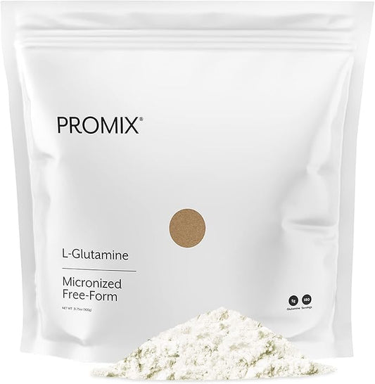 ProMix Nutrition L Glutamine Powder Supplement, Pure micronized Free Form l-glutamine - Muscle Recovery, Digestive Support, Gut Health - Unflavored, 2lb