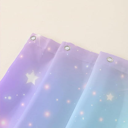 AILONEN Sparkling Stars Shower Curtain, Rainbow Shining Stars Cloth Bath Curtain Set for Girls Teens Kids Rainbow Lover,Fantasy Gradient Shower Curtain Liner,36" W*72" H
