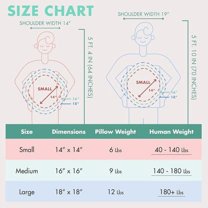 Quiet Mind The Original Weighted Pillow for Adults & Kids - (Small, Cashew, 6 lbs) - Weighted Body Pillow - Alternative to Weighted Blanket - Enhanced Deep Sleep and Stress Relief - Hug Pillow