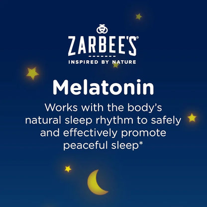 Zarbee's Children's Sleep Gummies with Melatonin, Non-Habit Forming Children's Sleep Gummies Work with Natural Sleep Cycles to Promote Peaceful Sleep, Drug-Free, Natural Strawberry, 60 ct 