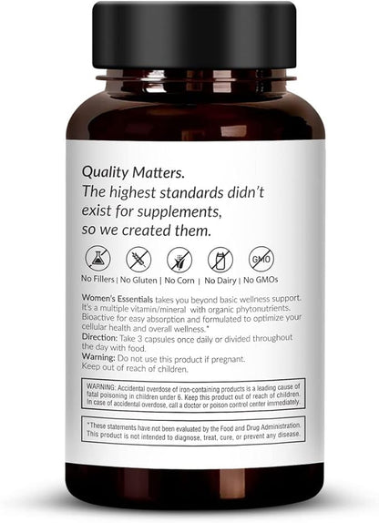 Women’s Essentials Comprehensive Daily Complete Multiple Vitamin, Mineral, and Organic Phytonutrients Complex by Dr. Ian Stern, (90 Capsules)
