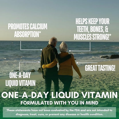 Premium Liquid Calcium Magnesium Supplement | Promotes Strong Bones & Healthy Teeth | Natural Liquid Vitamin w/Calcium, Magnesium Citrate, Boron & Vitamin D3 | 98% Max Absorption | 16oz, 32 Serv