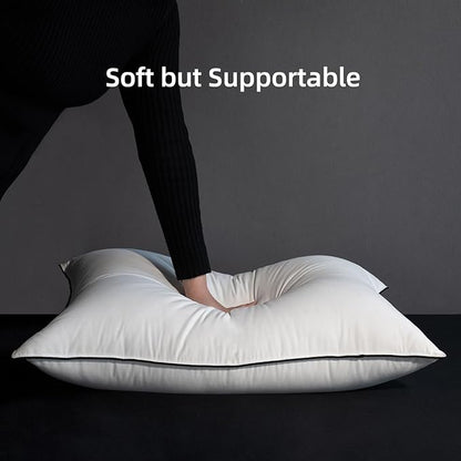 MAXICOZY Hungarian Goose Down Pillows Standard Size, Fluffy 3-Chamber Bed Pillows for Sleeping, Luxurious Soft Cloud Pillow for Back, Stomach or Side Sleepers(Standard, 1 Pack)
