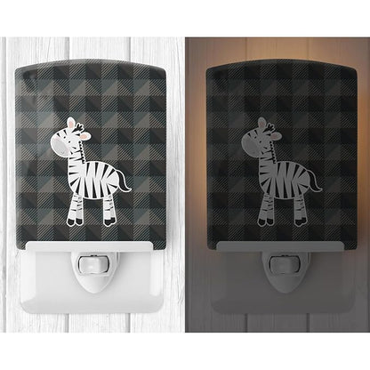 Caroline's Treasures BB7026CNL Zebra Ceramic Night Light Compact, UL-Certified, Ideal for Bedroom, Bathroom, Nursery, Hallway, Kitchen, 6x4x3, Multicolor