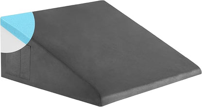 Bed Wedge Pillow for Sleeping, 12 Inch Memory Foam Wedge Pillow Post Surgery, Triangle Pillow Wedge, Elevated Support Pillows for Sleeping, Acid Reflux & Snoring - Removable Washable Cover