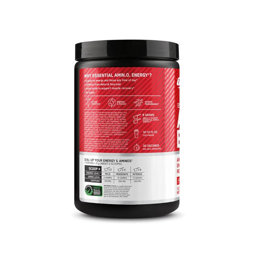 Optimum Nutrition Amino Energy - Pre Workout with Green Tea, BCAA, Amino Acids, Keto Friendly, Green Coffee Extract, Energy Powder - Juicy Strawberry Burst, 30 Servings 
