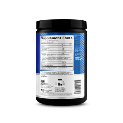 Optimum Nutrition Amino Energy - Pre Workout with Green Tea, BCAA, Amino Acids, Keto Friendly, Green Coffee Extract, Energy Powder - Blue Raspberry, 30 Servings 