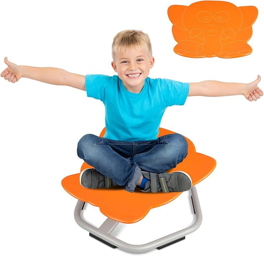 Elephant Kids Swivel Chair, Seat and Spinning Chair, Body Coordination Training Chair, Orange Non Slip Sensory Toys 360° Spinning Chair for Autistic Kids Aged 3+, Improving Toddler's Physical Fitness