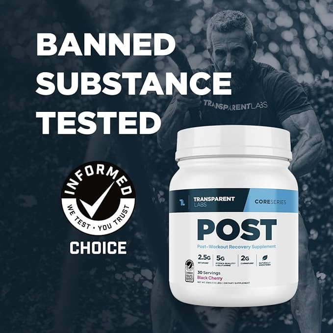 Transparent Labs Post - Post-Workout Recovery Muscle Builder with L-Glutamine, Beta-Alanine and BetaPure Betaine Anhydrous for Muscle Recovery and Muscle Building - 30 Servings, Strawberry Lemonade