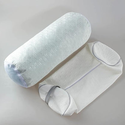 Kingnex Adjustable Roll Bolster Pillow, Under Knees for Sleeping on Back, Between Legs for Side Sleepers Shredded Cool Gel Infused Memory Foam Insert with Removable Bamboo Viscose Cover 18x6