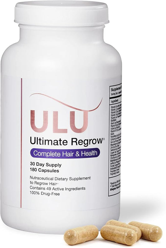 Ultimate Multivitamin and Hair Skin Nails: Ashwagandha and Resveratrol-Powered Solution for Hair Growth, Hormone Support, and Overall Health UluRX 30-Day Supply 180 Capsules.
