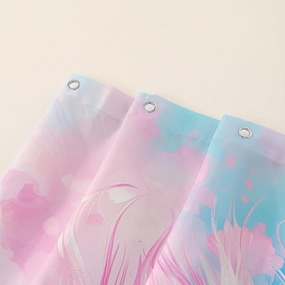 AILONEN Peacock Shower Curtain for Bathroom, Pink and Blue Peacock Feather Print Shower Curtain,Fashion Tie Dye Bath Curtain for Girls Women Waterproof 72" W*78" H